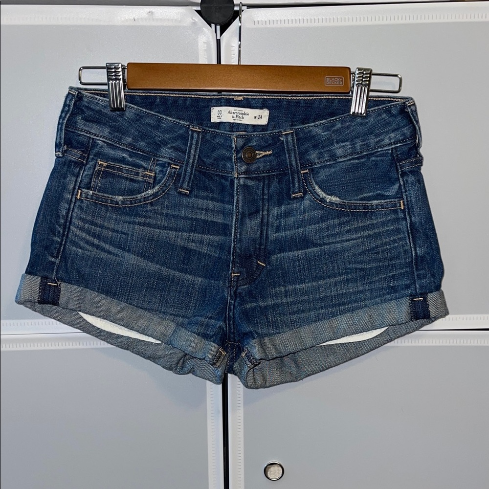 Abercrombie & Fitch Dark Blue Jean Shorts
